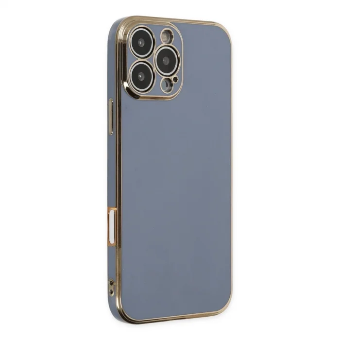 İphone 16 Pro Max Kılıf Volet Silikon - Mavi