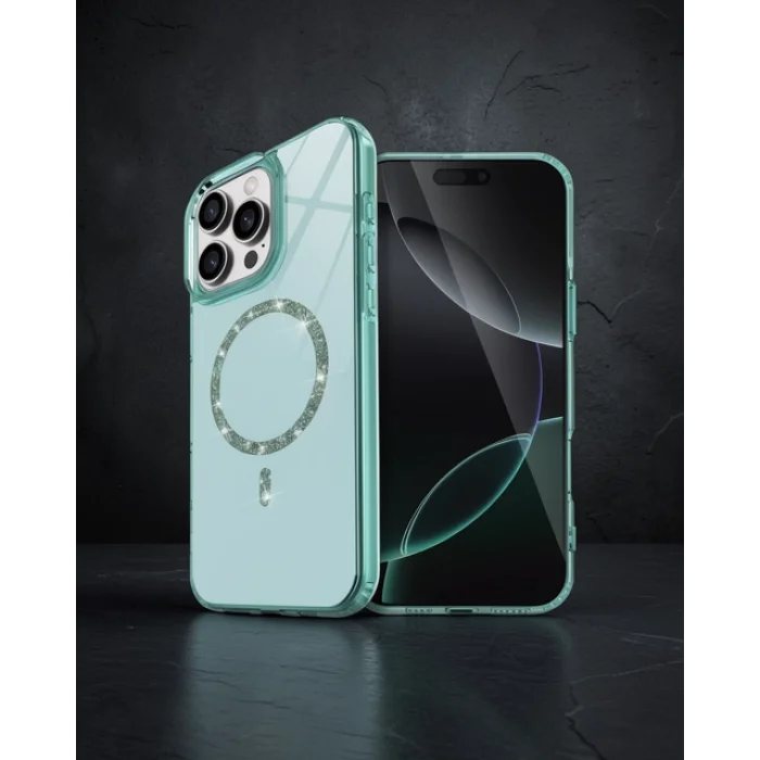 iPhone 16 Pro Max Live Diamond Magsafe Kılıf - Yeşil