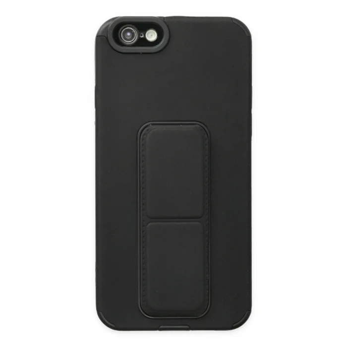 İphone 6 Kılıf Mega Standlı Silikon - Siyah