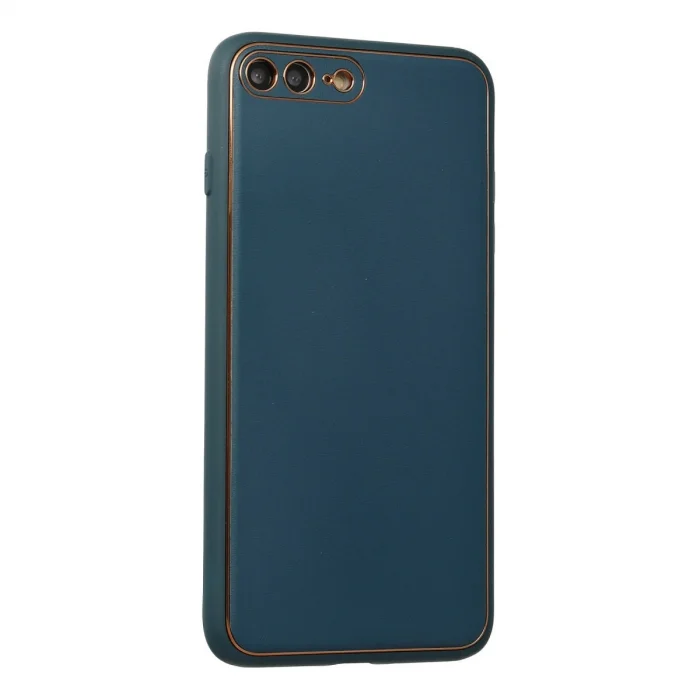 İphone 7 Plus Kılıf Coco Deri Silikon Kapak - Mavi