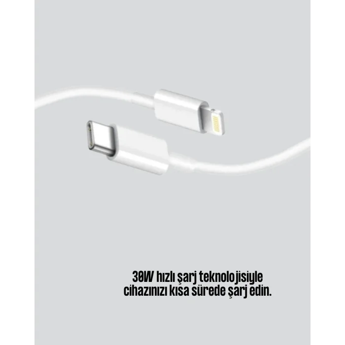 iPhone iPad Airpods Uyumlu 30W Type-C to Lightning Kablo