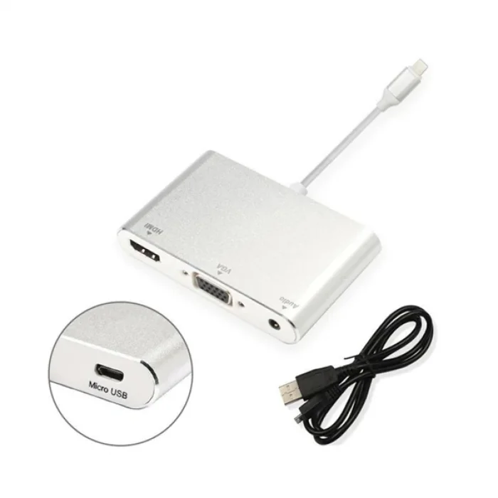 İPhone İPad P32 Hdmi Vga Av Audio Dönüştürücü Adaptör-(5775)