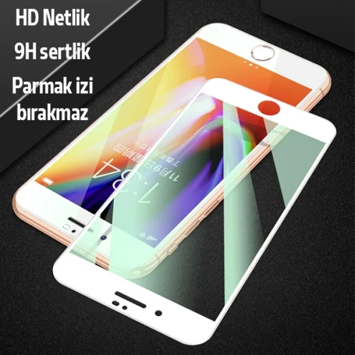 iPhone SE3-SE2 İPhone 8-7 Anti -Blue Green Light Göz Korumalı Tempered Full Ekran Koruyucu-(5775)