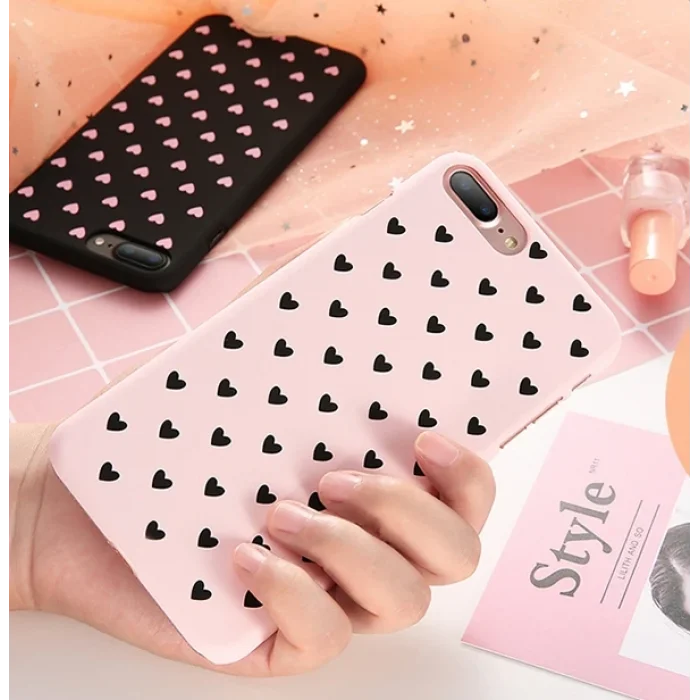 iPhone SE3-SE2 İPhone 8-7 Kılıf Çoklu Kalp Premium Pc Kılıf-(5775)