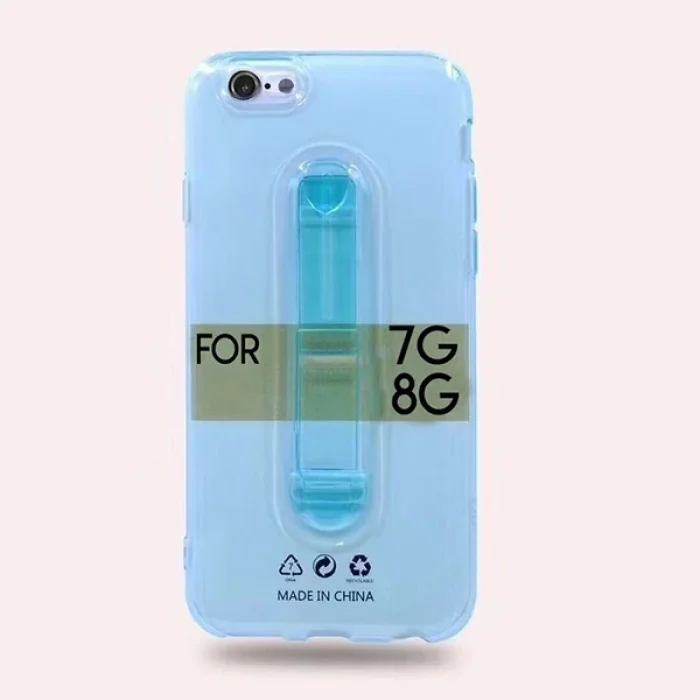 iPhone SE3-SE2 İPhone 8-7 Kılıf Selfie Yüzüklü Şeffaf Silikon Kılıf-(5775)