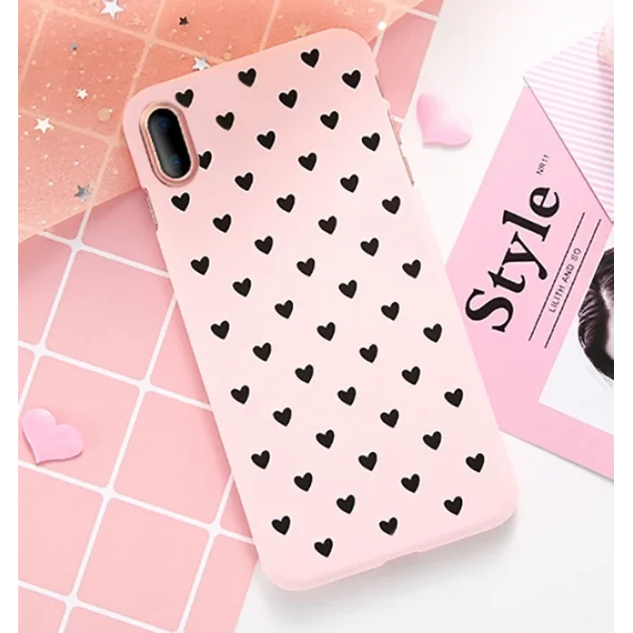 İphone X Xs Çoklu Kalp Premium Pc Kılıf-(5775)