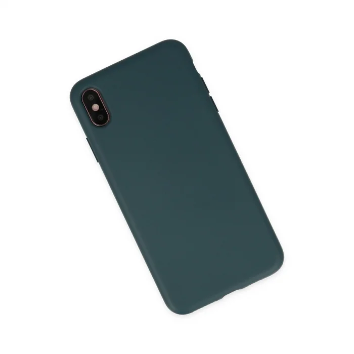 İphone Xs Max Kılıf Nano İçi Kadife Silikon - Koyu Yeşil