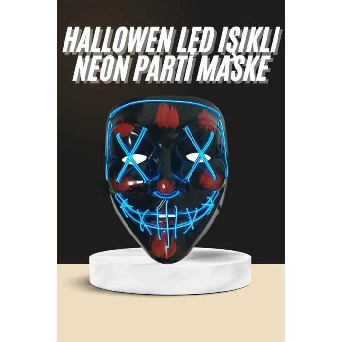 Işıklı Led Maske Parti Eğlence Maskesi Hallowen Neon Maske