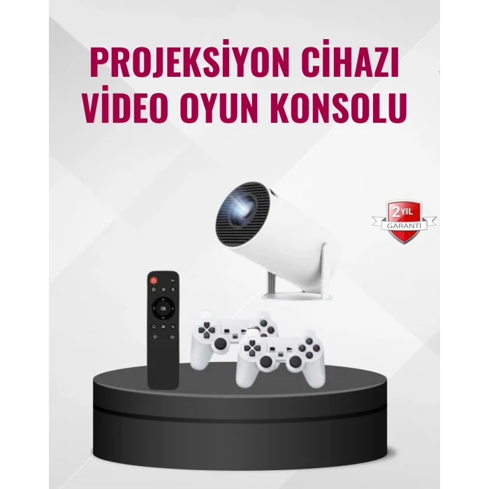 Kablosuz Mini Projeksiyon Cihazı Oyun ve Film İçin Taşınabilir Ev Sineması