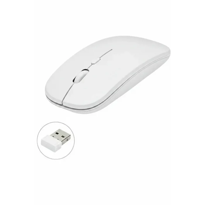 Kablosuz Mouse Fare Şarjlı Bluetooth Wireless Çift Modlu Sessiz