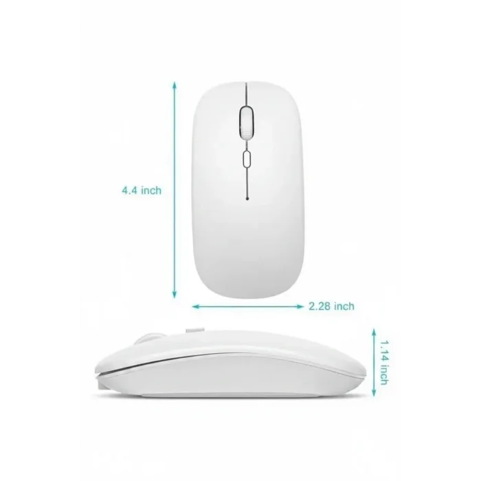 Kablosuz Mouse Fare Şarjlı Bluetooth Wireless Çift Modlu Sessiz