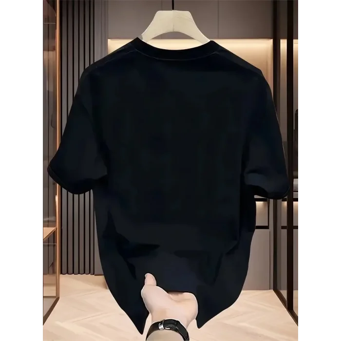 Kadın Kısa Kol Yazlık Tişört Bisiklet Yaka Baskılı Oversize T-Shirt - Siyah