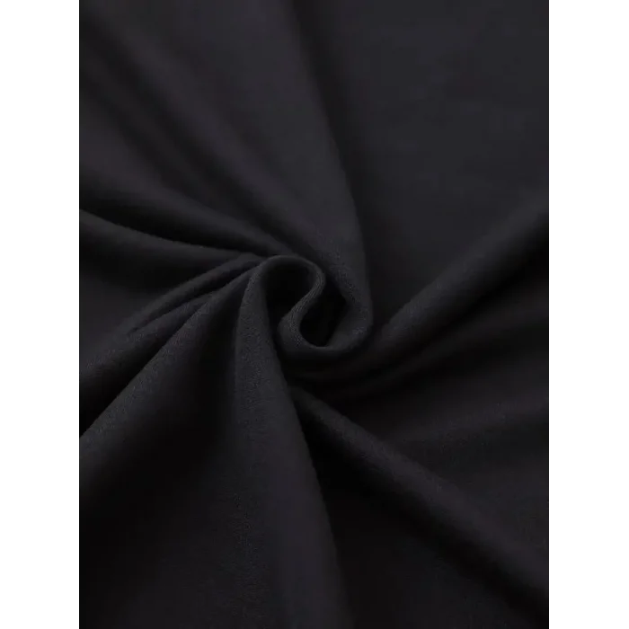 Kadın Kısa Kol Yazlık Tişört Bisiklet Yaka Baskılı Oversize T-Shirt - Siyah