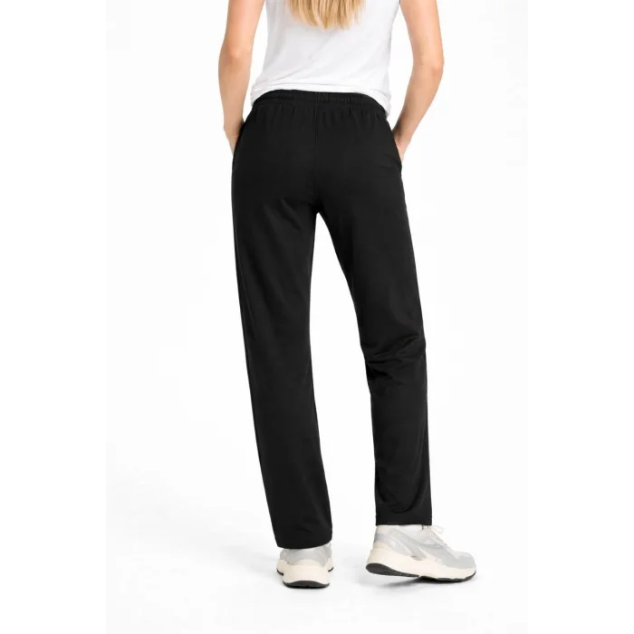 Kadın Düz Paça Beli Lastikli İpli Günlük Spor Eşofman Altı Rahat Fit - Siyah