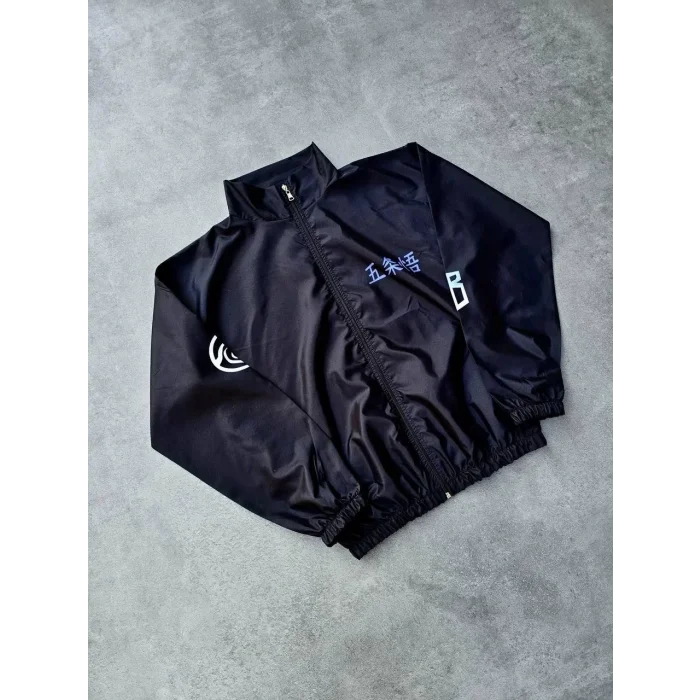 Kadın Fermuarlı Dijital Baskılı Rüzgarlık - Siyah