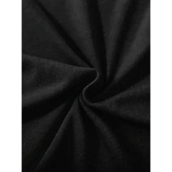 Kadın Tişört fiyonk baskılı Bisiklet yaka yazlık Kısa Kol oversize t-shirt - Siyah