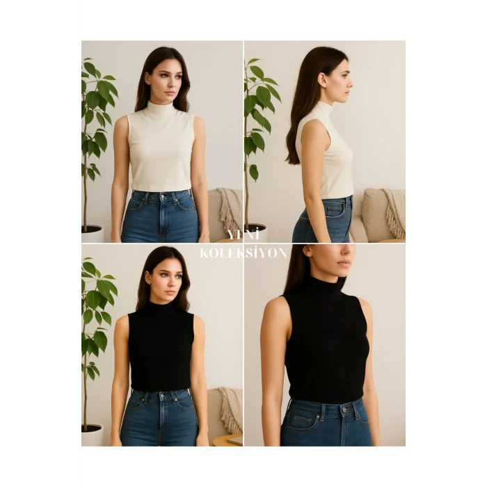 Kadın Kolsuz Body (2 Adet)-(17952)