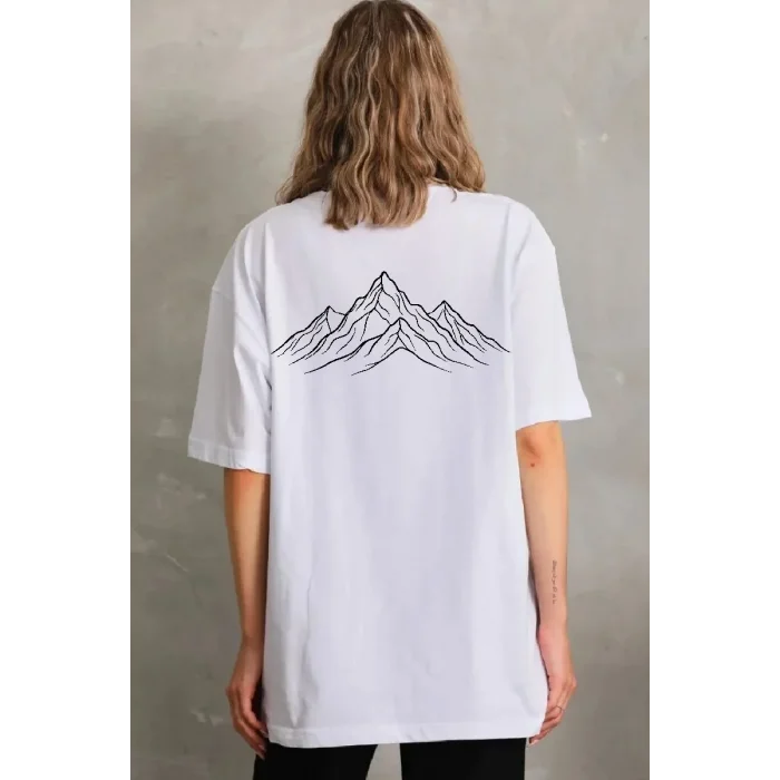 Kadın T-Shirt Nihilist Penguen Baskılı Bisiklet Yaka Kısa kol yazlık Tişört - Beyaz