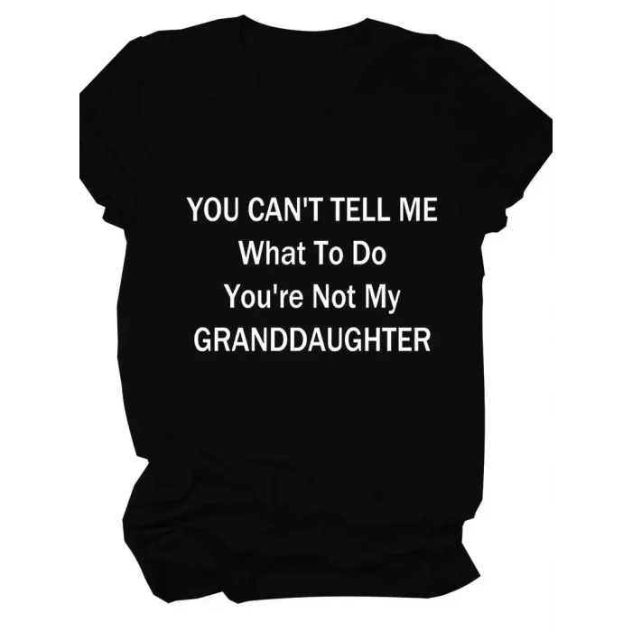 Kadın Baskılı Tişört Kısa Kol Bisiklet Yaka T-shirt - Siyah