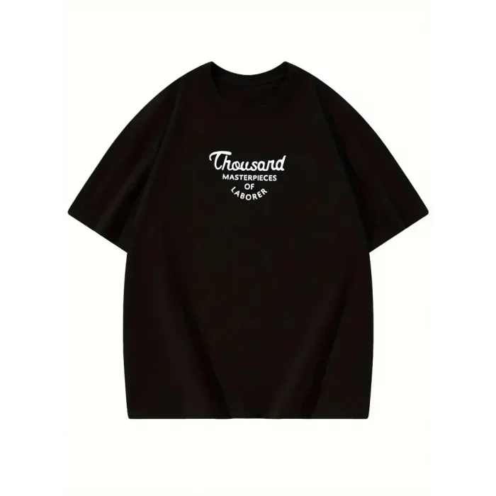 Kadın Baskılı Tişört Bisiklet yaka yazlık Kısa Kol oversize t-shirt - Siyah