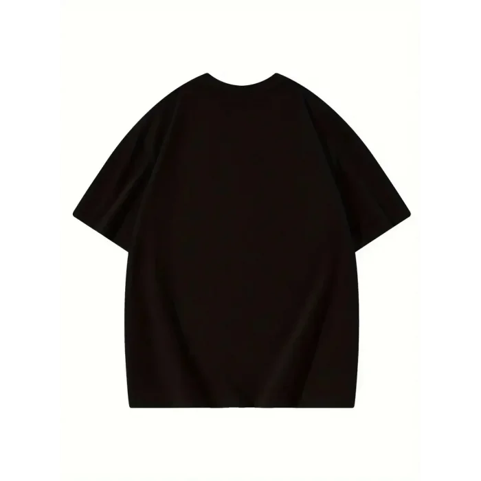 Kadın Baskılı Tişört Bisiklet yaka yazlık Kısa Kol oversize t-shirt - Siyah