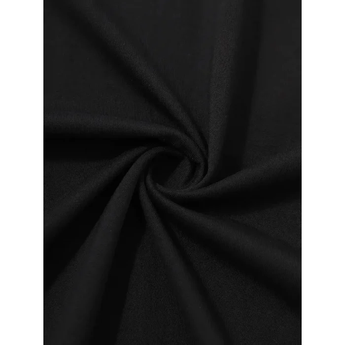 Erkek Kısa Kol Yazlık Tişört Bisiklet Yaka Baskılı Oversize T-Shirt - Siyah