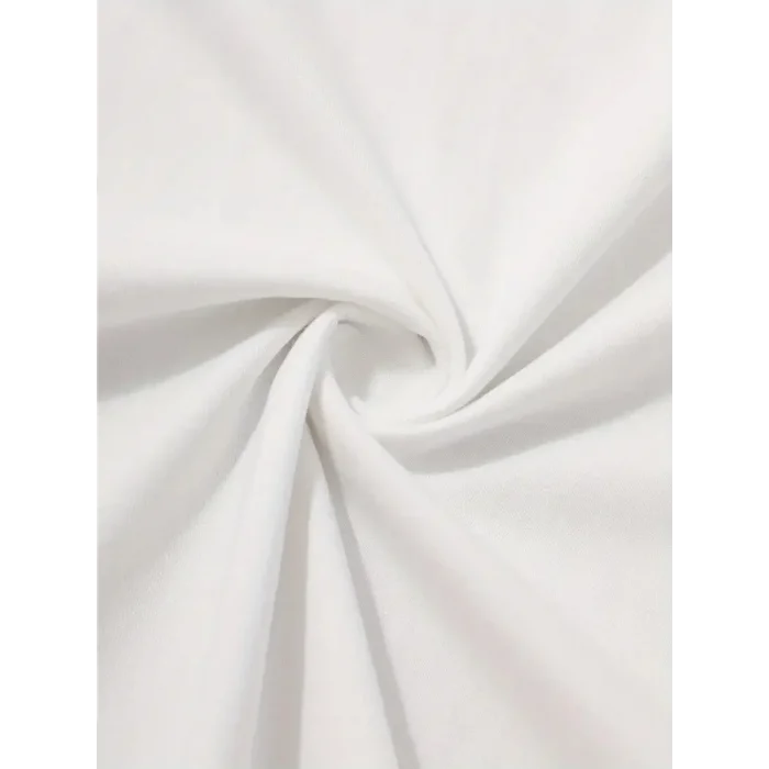 Erkek Kısa Kol Yazlık Tişört Bisiklet Yaka Baskılı Oversize T-Shirt - Beyaz