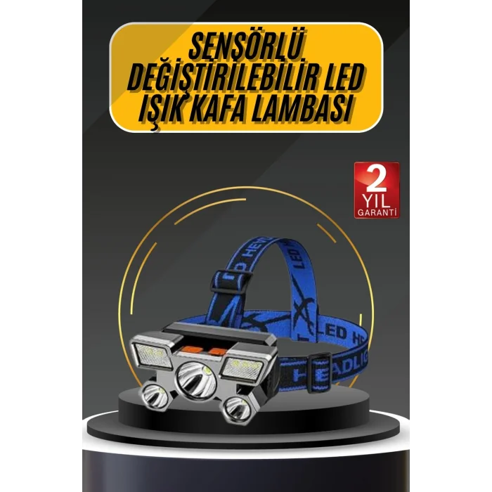 Kafa Lambası 800 Lümen 4 Mod Yüksek Işık Flaşörlü Şarjlı Led Lamba