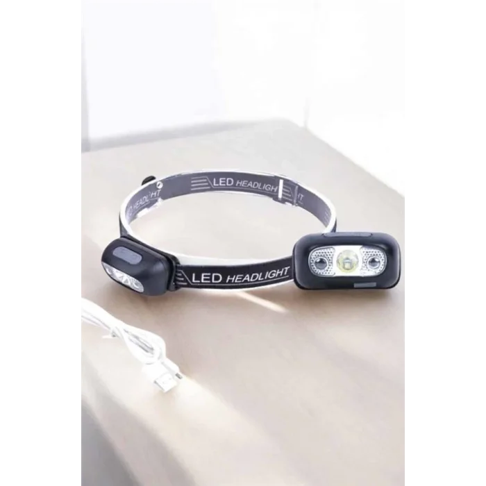 Kafa Lambası Kamp Lambası Sensörlü Şarjlı Ayarlanabilir