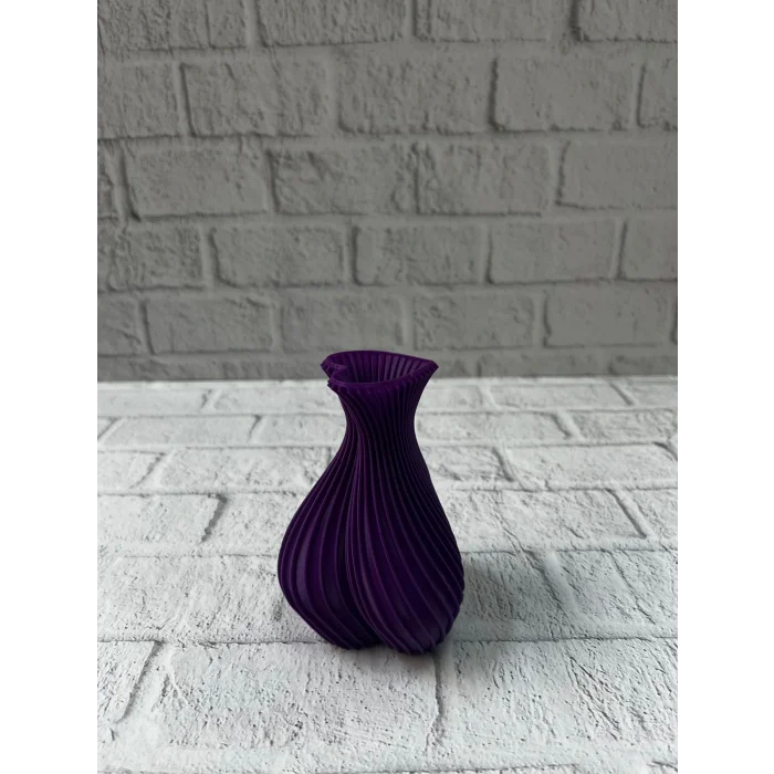 Kalpli Mor Mini Vazo 5 cm Dekoratif Masa Üstü Aksesuar