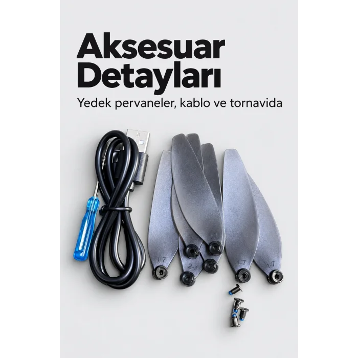 Kameralı Drone Katlanır Gövde ve Yedek Pervane Seti