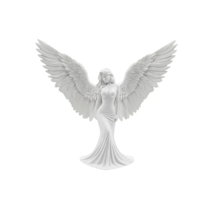 Kanatlı Melek Figürü 3D Baskı Dekoratif Heykel Biblo Ev Ofis Aksesuarı