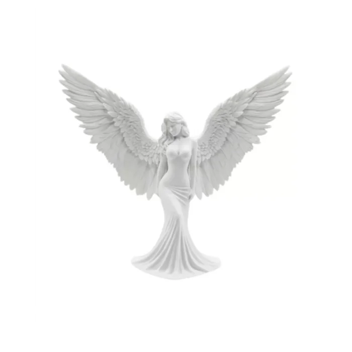 Kanatlı Melek Figürü 3D Baskı Dekoratif Heykel Biblo Ev Ofis Aksesuarı