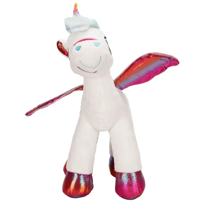 42 Cm Yumuşak Peluş Kanatlı Unicorn At Figürü Rengarenk Hediye Peluş Oyuncak BX-313550