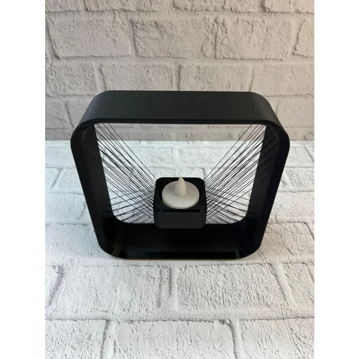 Kare Askılı Mumluk Duvara Asılan Şık Dekoratif Mumluk 16×16 cm