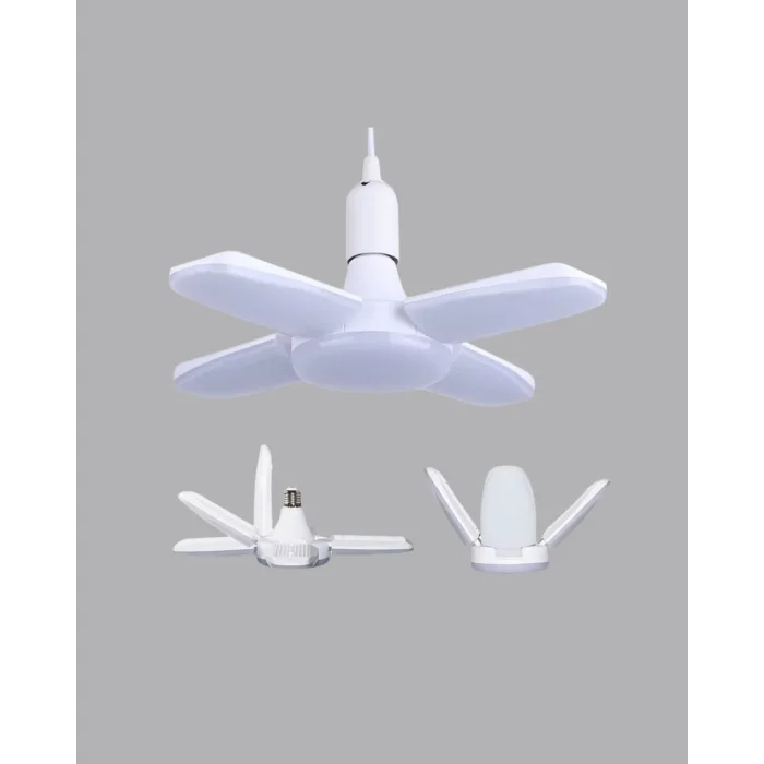 Katlanabilir 4 Kollu LED Ampül 60 Watt 6000 Lumen Beyaz Işık