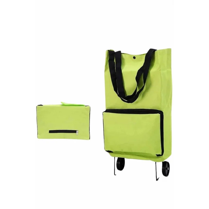 Katlanabilir Tekerlekli Çantalı Çarşı Pazar Arabası Alışveriş Çantası Piknik Çantası