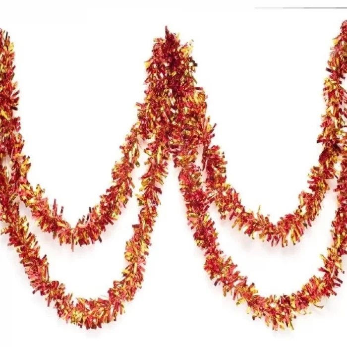 Kırmızı Altın Renk Garland Çift Renk Sim Süs