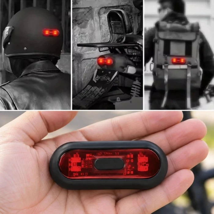 Kırmızı LED Kask Flaşörü - USB Şarjlı - Kask Aydınlatma Işığı
