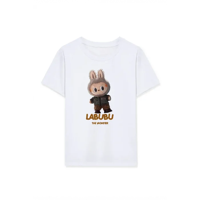 Kız Çocuk Baskılı T-Shirt - Beyaz