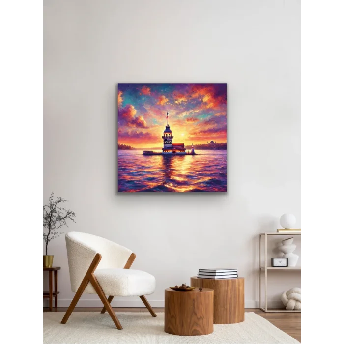 Kız Kulesi Kanvas Tablo 90x90cm