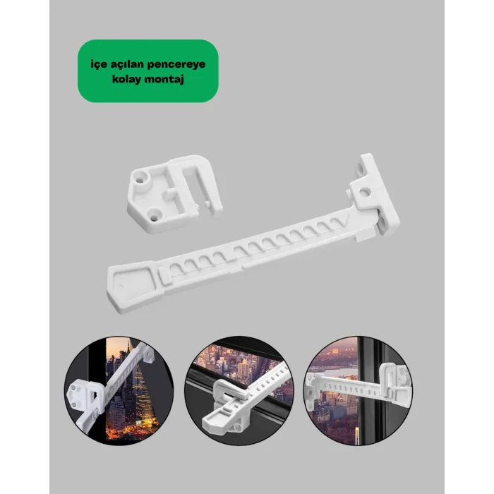 Kolay Montajlı Pencere Açılma Sınırlayıcı 2’li Set