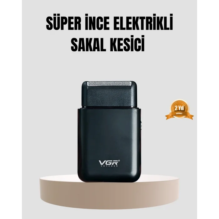 Kompakt Şarjlı Tıraş Makinesi Çift Yönlü Bıçaklı 45 Dakika Kullanım Süreli