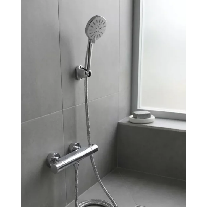 Krem Duş Başlığı Seti 4 Kademeli El Duşu Spiral Hortumlu Banyo Seti