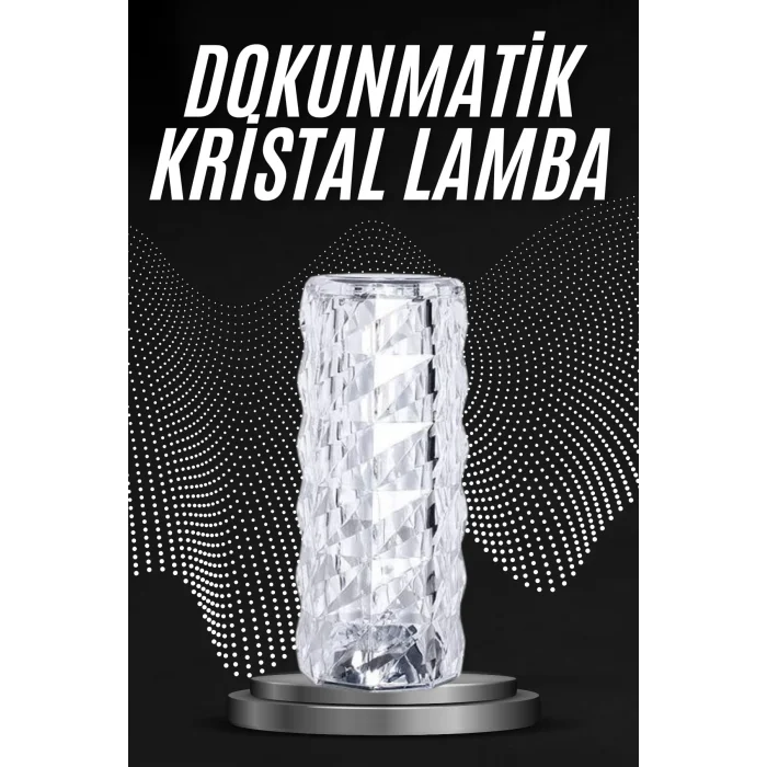 Kristal Lamba Masa Lambası Şarjlı Masa Lambası Dokunmatik Sensör Usb Şarjlı
