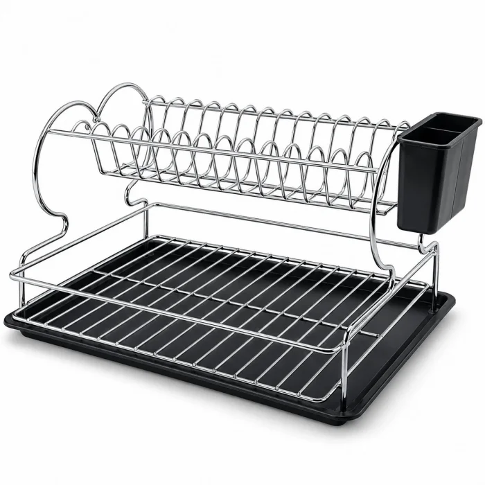 Krom - Metal 2 Katlı Tabaklık - Bulaşıklık Bx40