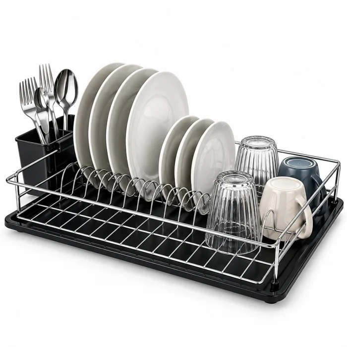 Krom Tek Katlı Tabaklık - Bulaşıklık Bx40