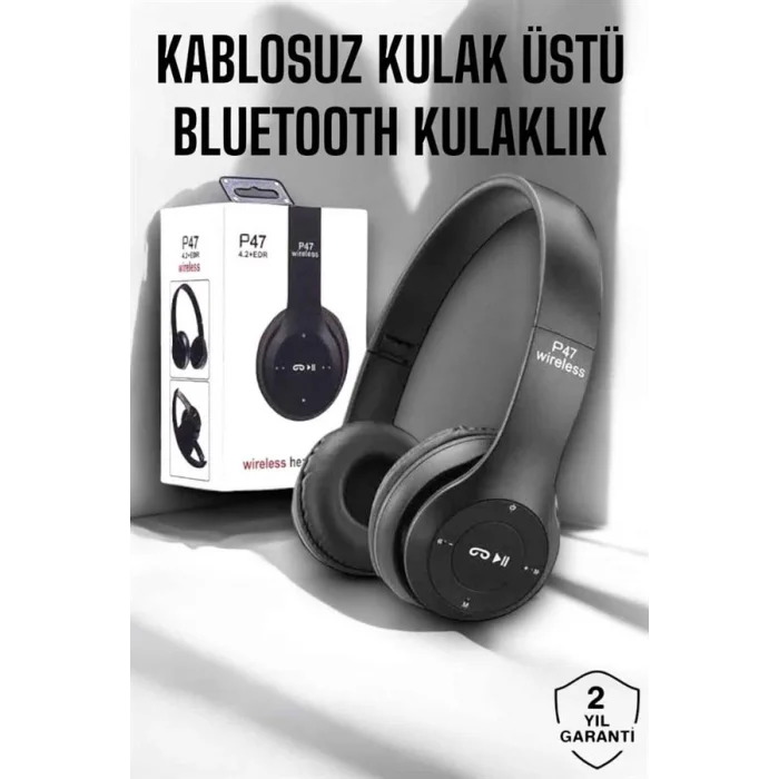 Kulak Üstü TF Kart ve AUX Destekli Ergonomik Bluetooth Kulaklık