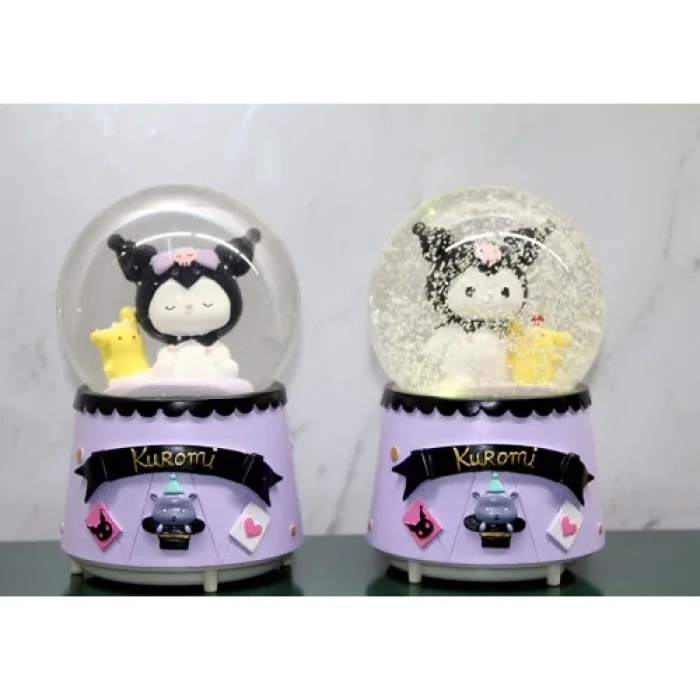 Kuromi Işıklı Müzikli Kar Küresi Orta Boy Model 2