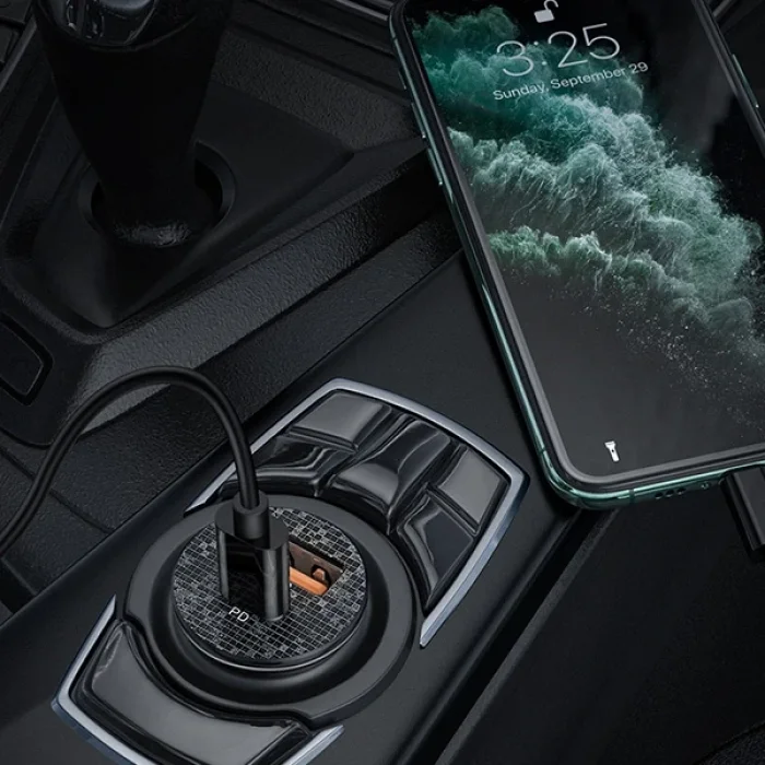 KUULAA 42W USB + Type-C Çift Çıkışlı Mini Hızlı Araç Şarj Cihazı-(5775)